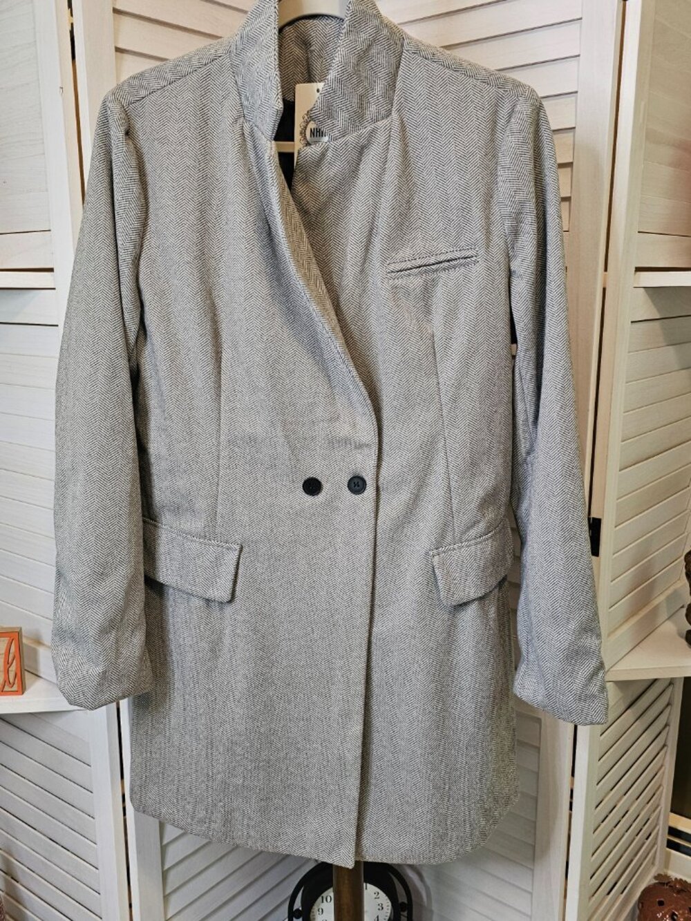 NKH, XL, Long Gray/Black Blazer, Lined, NWT